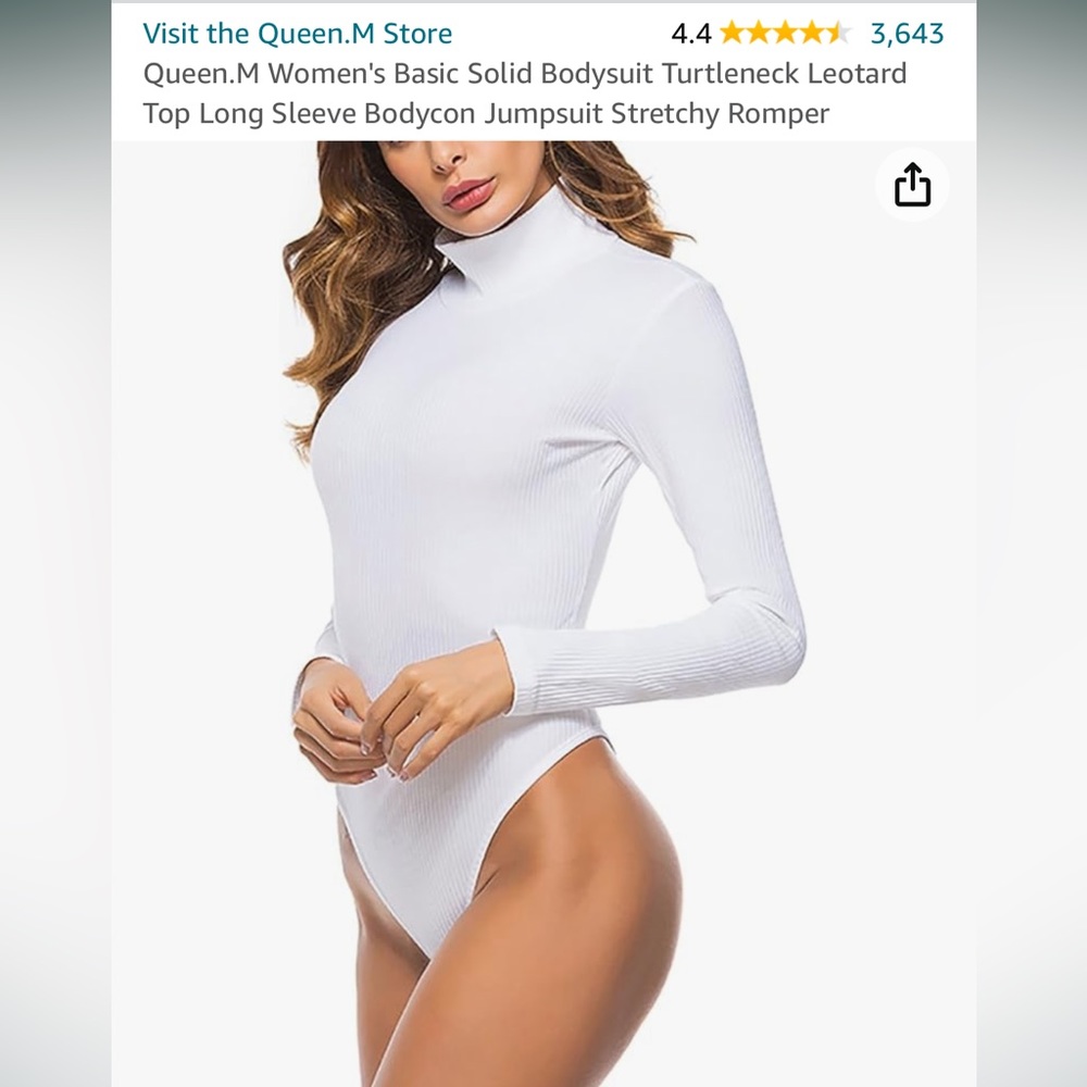 Long Sleeve White Ribbed Bodysuit